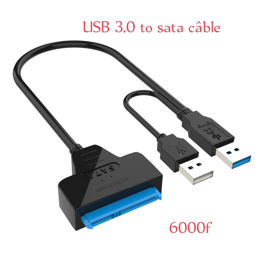 Adaptateur USB 3.0 Vers SATA III - Pour Disque Dur/SSD 2,5" Ou 3,5" Avec Alimentation 12V/2A Incluse
